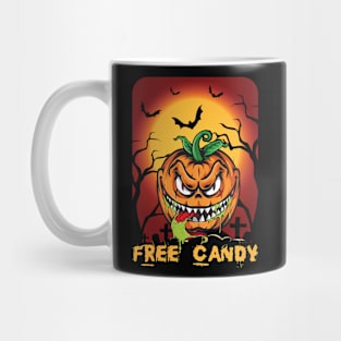 Free Candy – Scary Jack O Lantern Pumpkin Mug